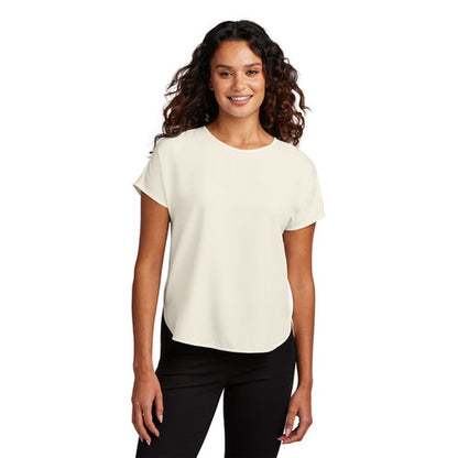 NEW INSIGNIA - Mercer+Mettle™ Women's Stretch Crepe Crew - Ivory Chiffon