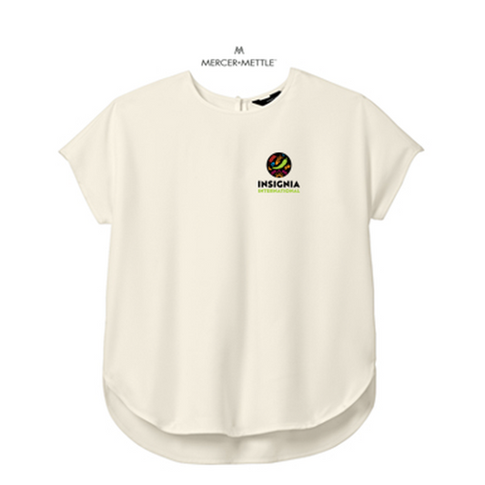 NEW INSIGNIA - Mercer+Mettle™ Women's Stretch Crepe Crew - Ivory Chiffon